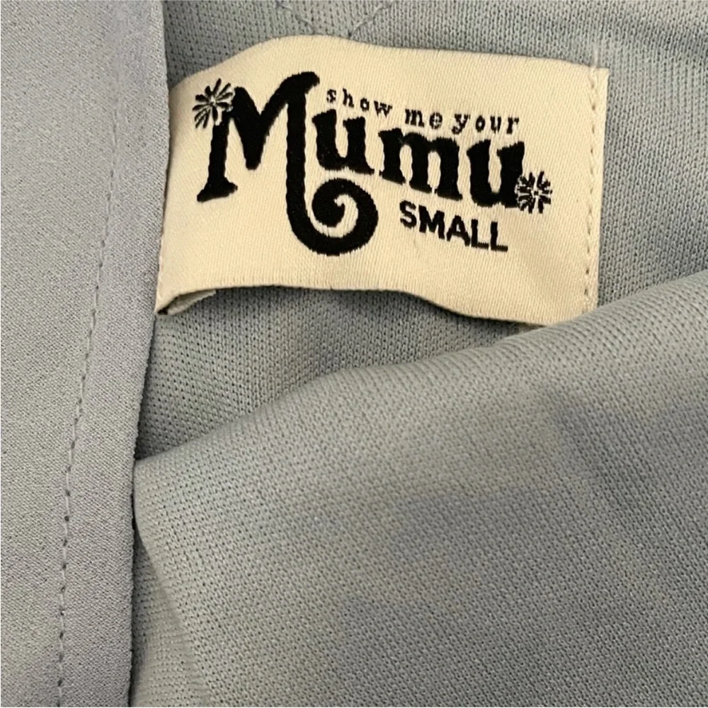 Show Me Your MuMu Kendall Steel Blue Maxi Dress NWT - Picture 8 of 10